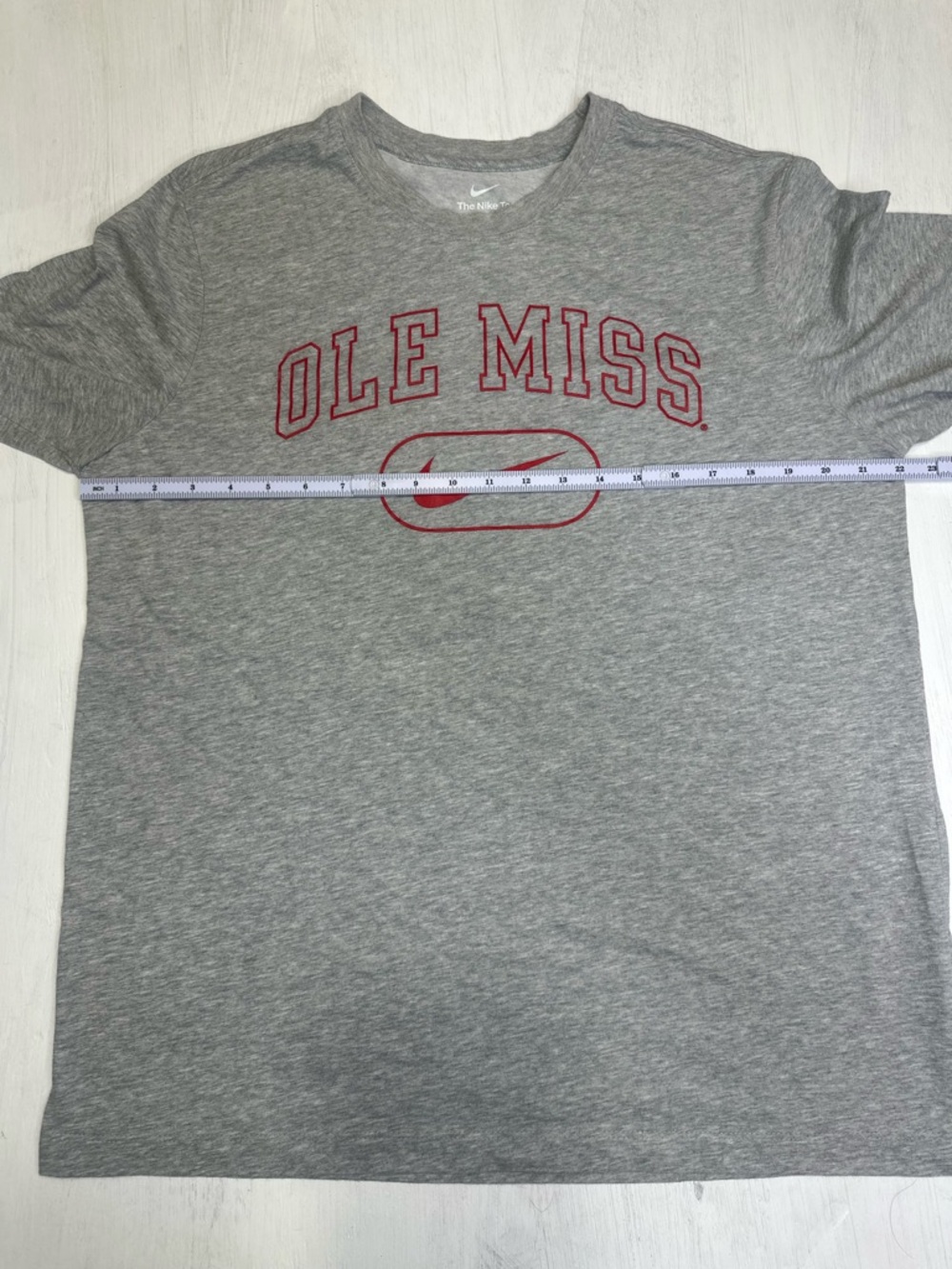 Nike Ole Miss Rebels Dri-Fit Tee Gray Red Logo Shirt Mens XL NCAA - Picture 4 of 9